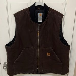 Brown Carhartt insulated vest.